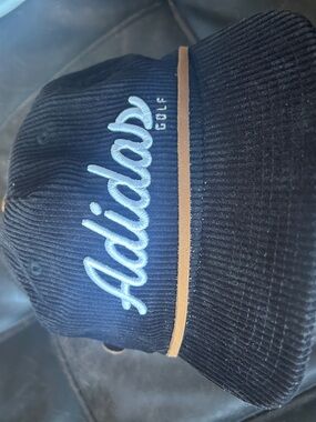 adidas Black Corduroy Bucket Hat with Tan Accent